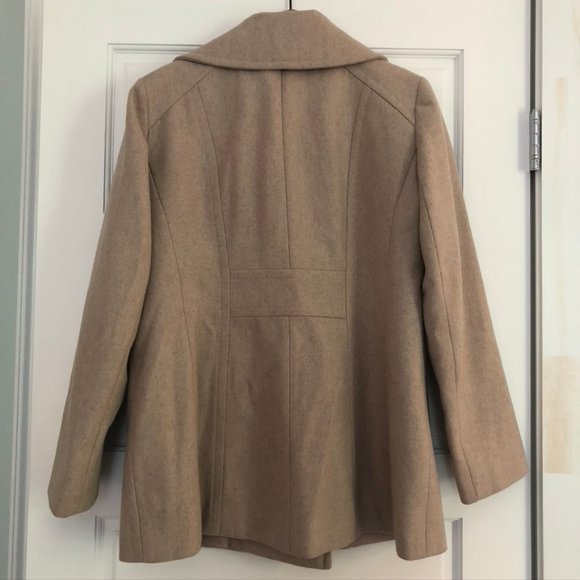 Ann Klein Heathered Wool Pea Coat - Picture 5 of 7